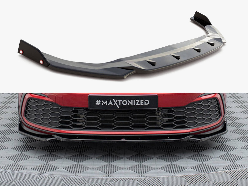 Front Splitter V.2 + Flaps Volkswagen Golf GTI / GTE / GTD / R-Line Mk8