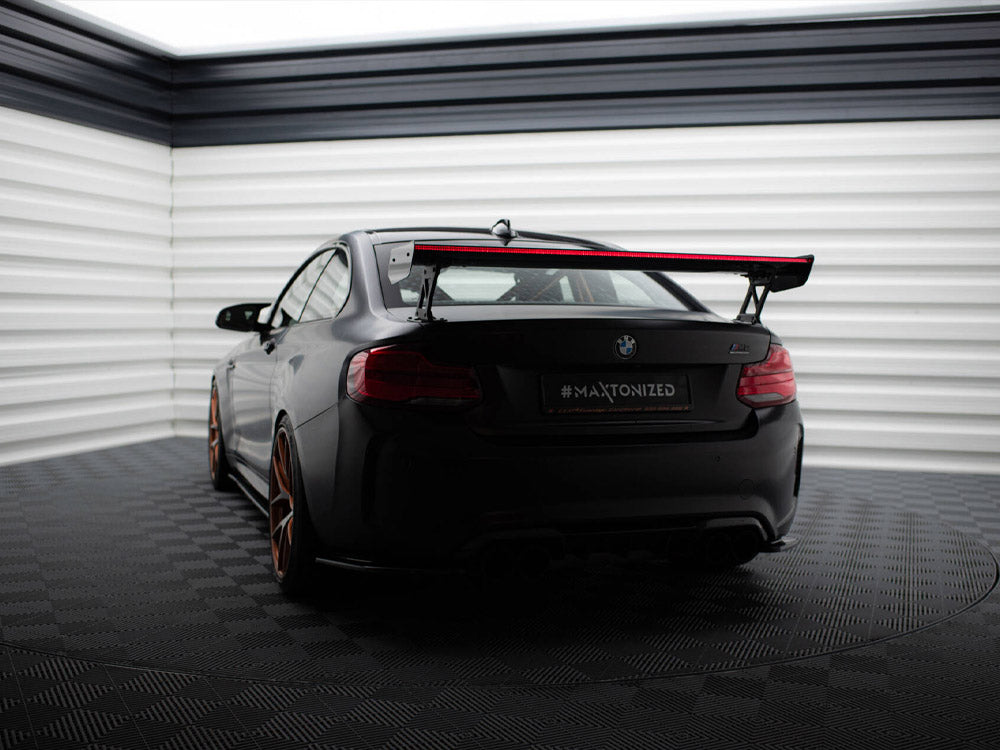 Carbon Spoiler With External Brackets Uprights + LED BMW M2 F87