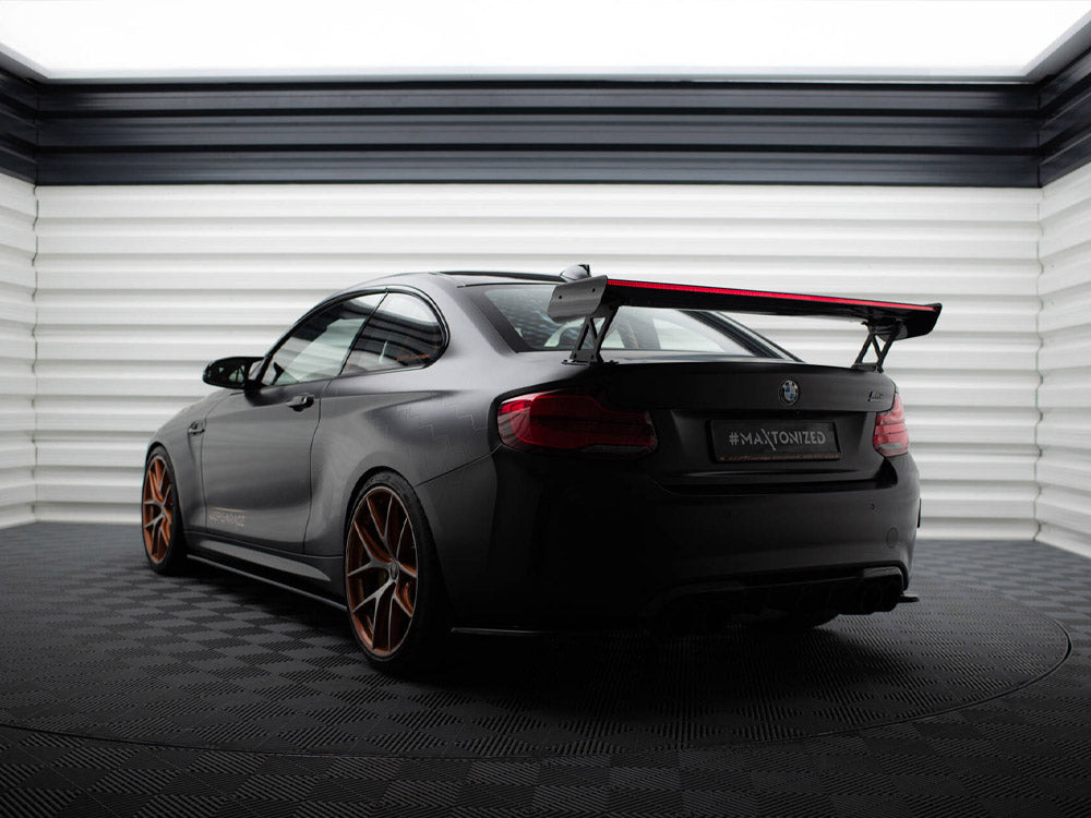 Carbon Spoiler With External Brackets Uprights + LED BMW M2 F87