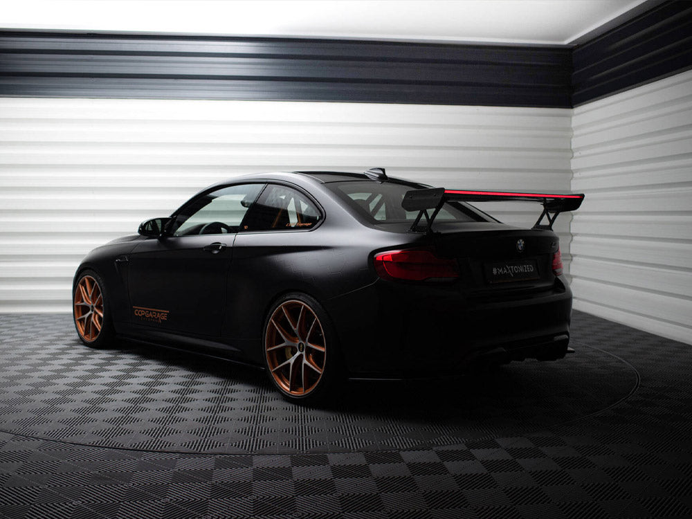 Carbon Spoiler With External Brackets Uprights + LED BMW M2 F87