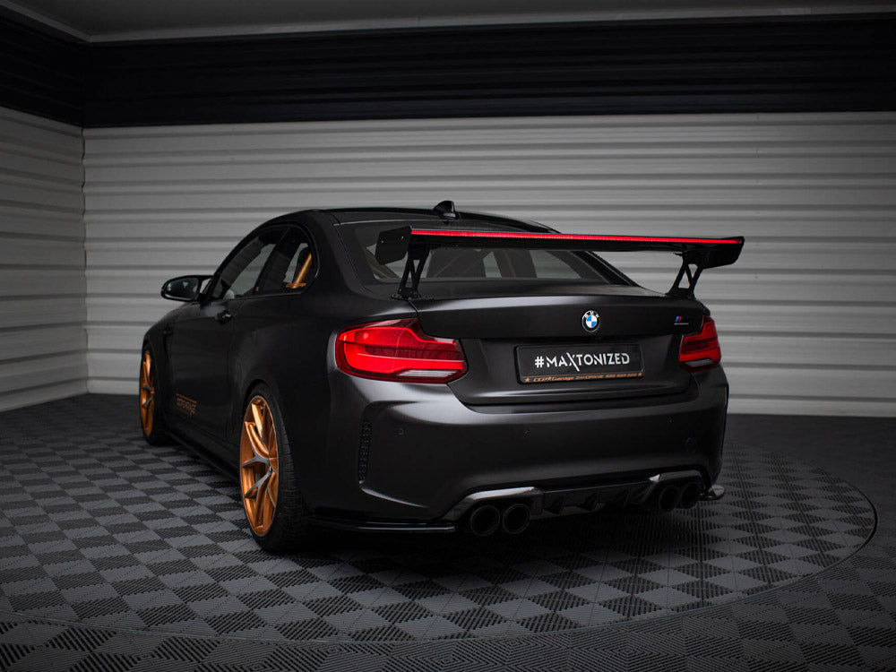 Carbon Spoiler With External Brackets Uprights + LED BMW M2 F87