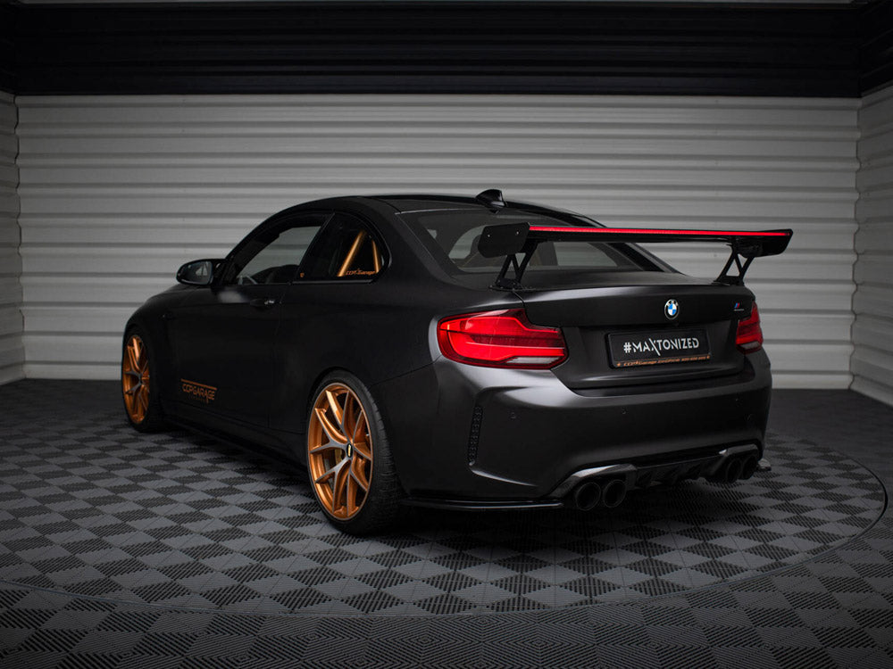 Carbon Spoiler With External Brackets Uprights + LED BMW M2 F87