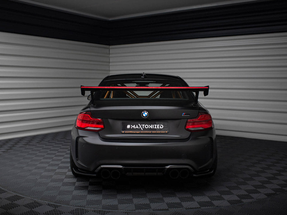 Carbon Spoiler With External Brackets Uprights + LED BMW M2 F87
