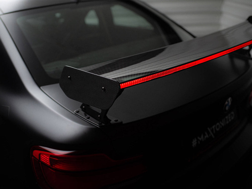 Carbon Spoiler With External Brackets Uprights + LED BMW M2 F87