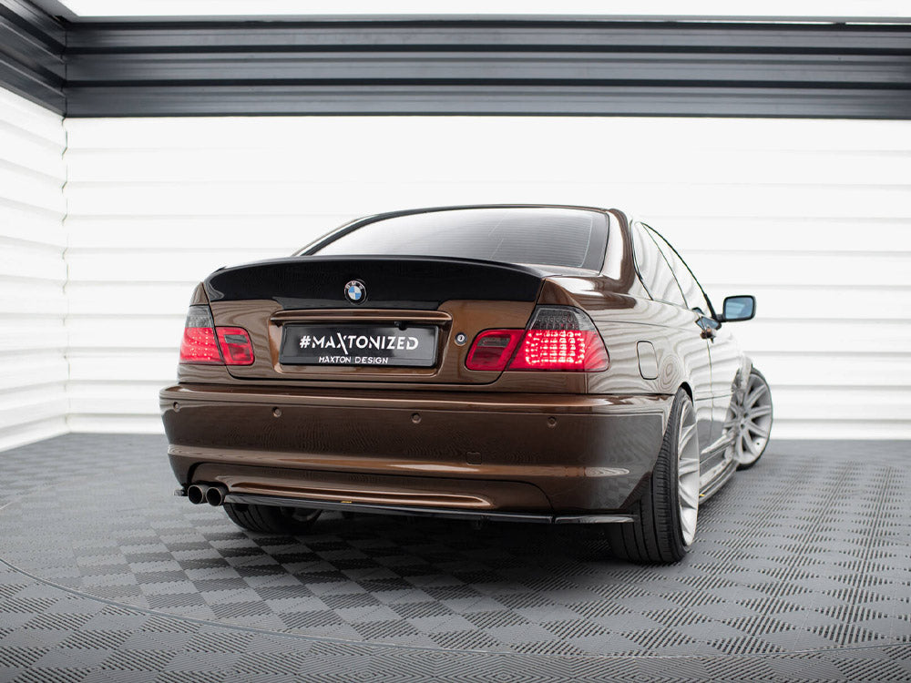 Central Rear Splitter (Vertical Bars) BMW 3 E46 Coupe M-Pack - Carbon Look