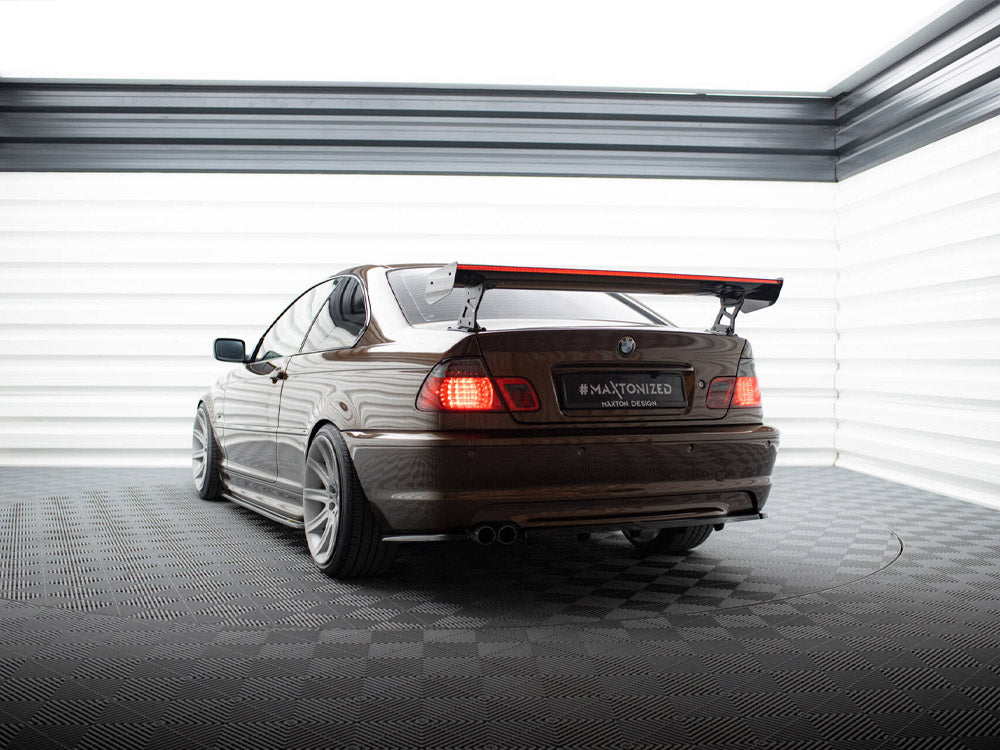 Carbon Spoiler With External Brackets Uprights + LED BMW 3 Coupe E46