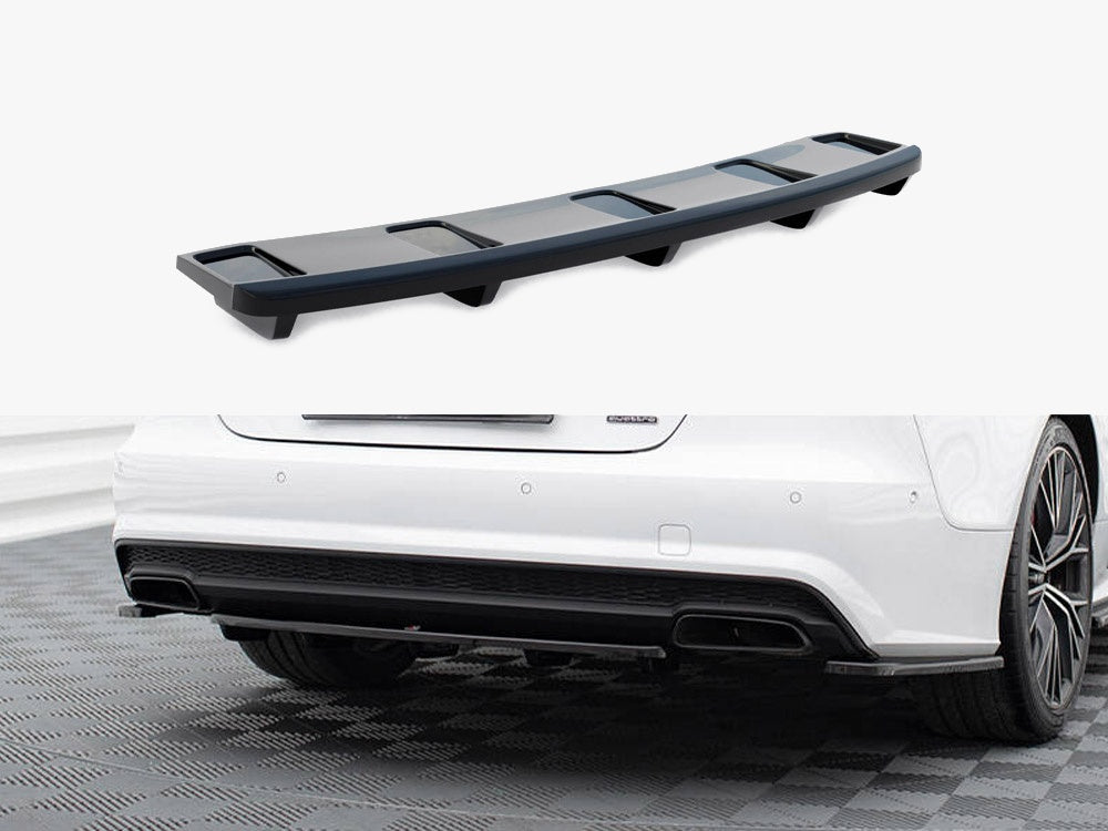 Central Rear Splitter (Vertical Bars) Audi A7 S-Line Facelift