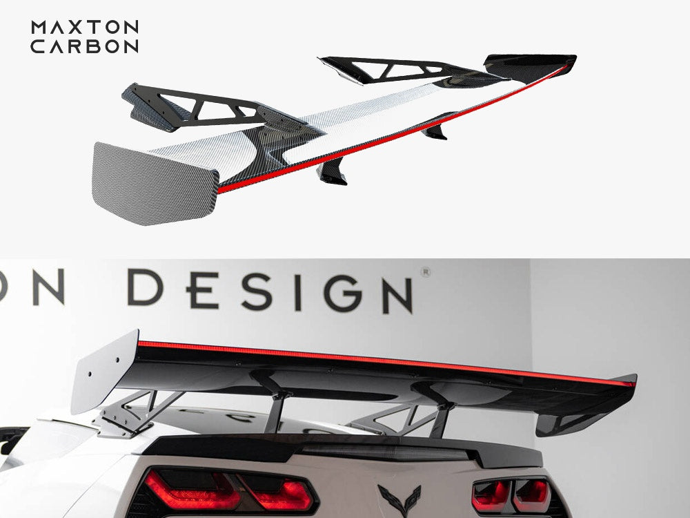 Carbon Spoiler With Upper Swan Mounting + LED Chevrolet Corvette Stingray / Grand Sport C7