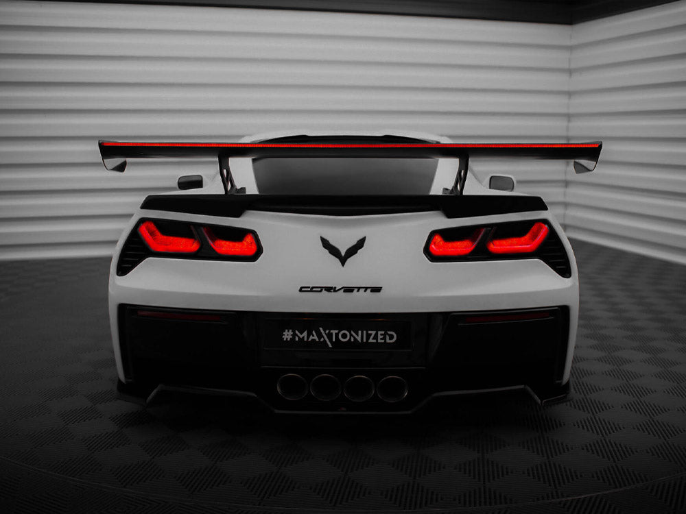 Carbon Spoiler With Internal Brackets Uprights + LED Chevrolet Corvette Stingray / Grand Sport C7