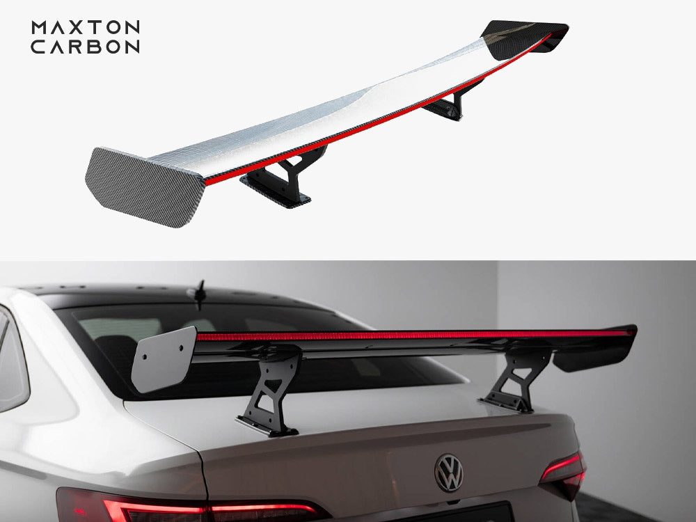 Carbon Spoiler With Internal Brackets Uprights + LED Volkswagen Jetta GLI Mk7