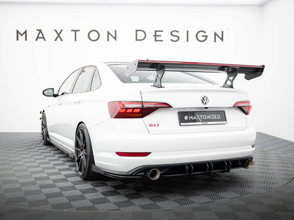 Carbon Spoiler With Internal Brackets Uprights + LED Volkswagen Jetta GLI Mk7