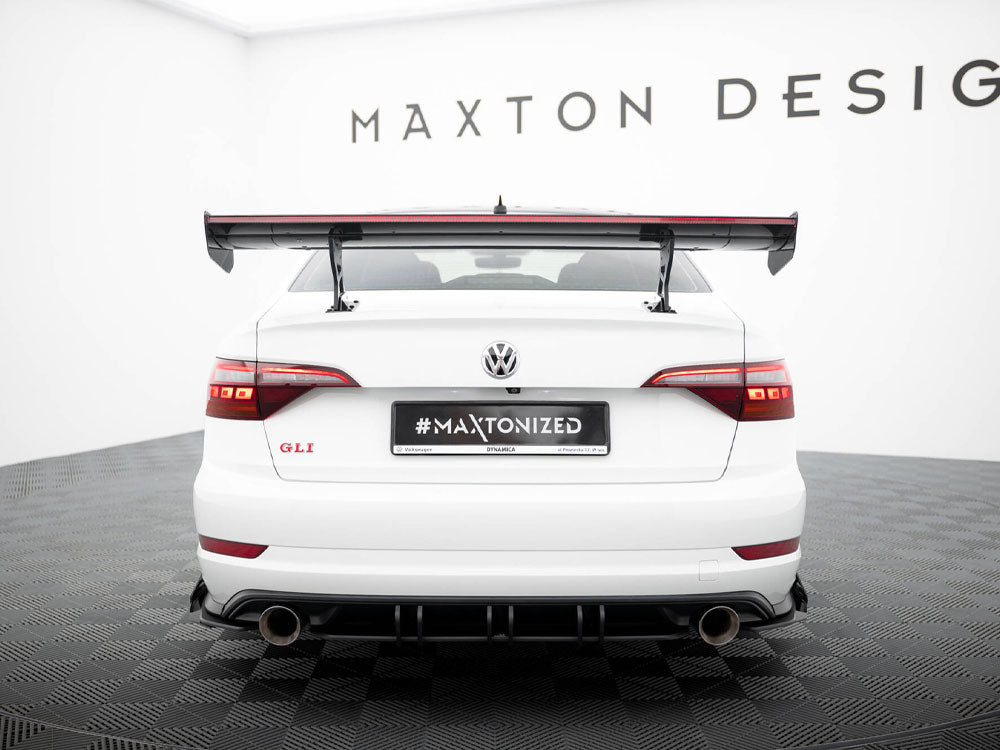 Carbon Spoiler With Internal Brackets Uprights + LED Volkswagen Jetta GLI Mk7