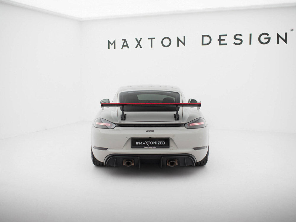 Carbon Spoiler With Internal Brackets Uprights V.1 + LED Porsche 718 Cayman GTS 982c