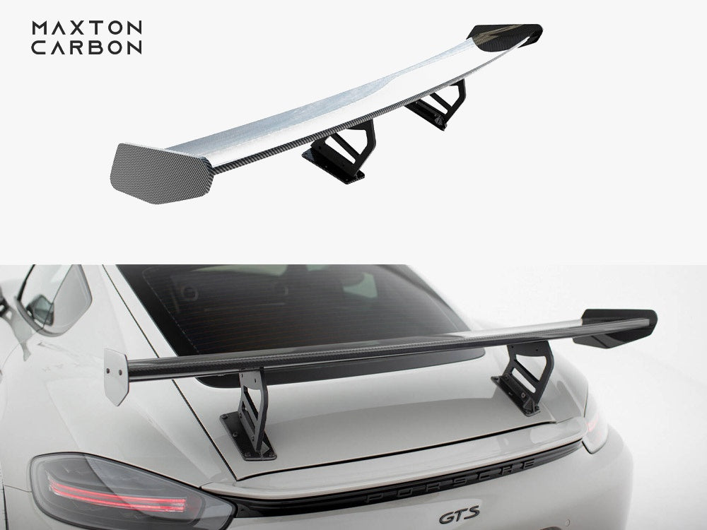 Carbon Spoiler With Internal Brackets Uprights V.2 Porsche 718 Cayman GTS 982c
