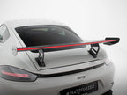 Carbon Spoiler With Internal Brackets Uprights V.2 + LED Porsche 718 Cayman GTS 982c