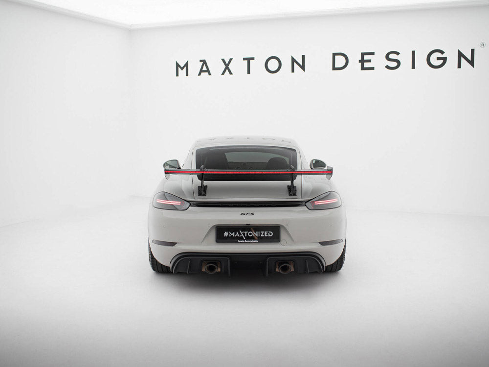 Carbon Spoiler With Upper Swan Mounting V.1 + LED Porsche 718 Cayman GTS 982c