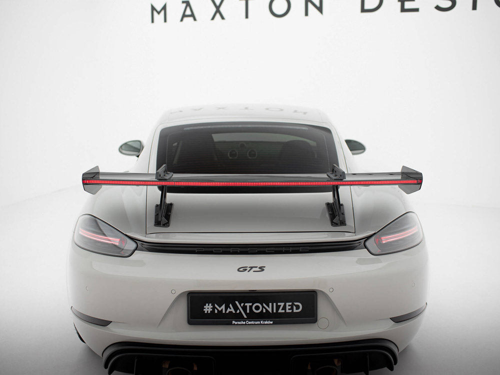 Carbon Spoiler With Upper Swan Mounting V.1 + LED Porsche 718 Cayman GTS 982c