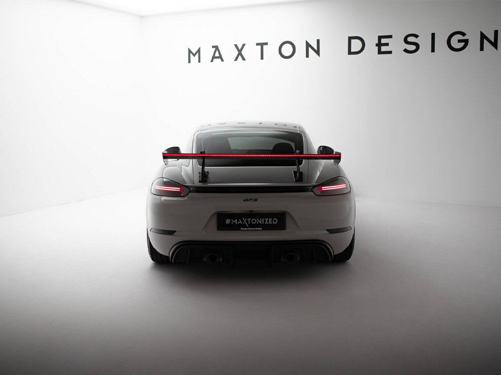 Carbon Spoiler With Upper Swan Mounting V.2 + LED Porsche 718 Cayman GTS 982c