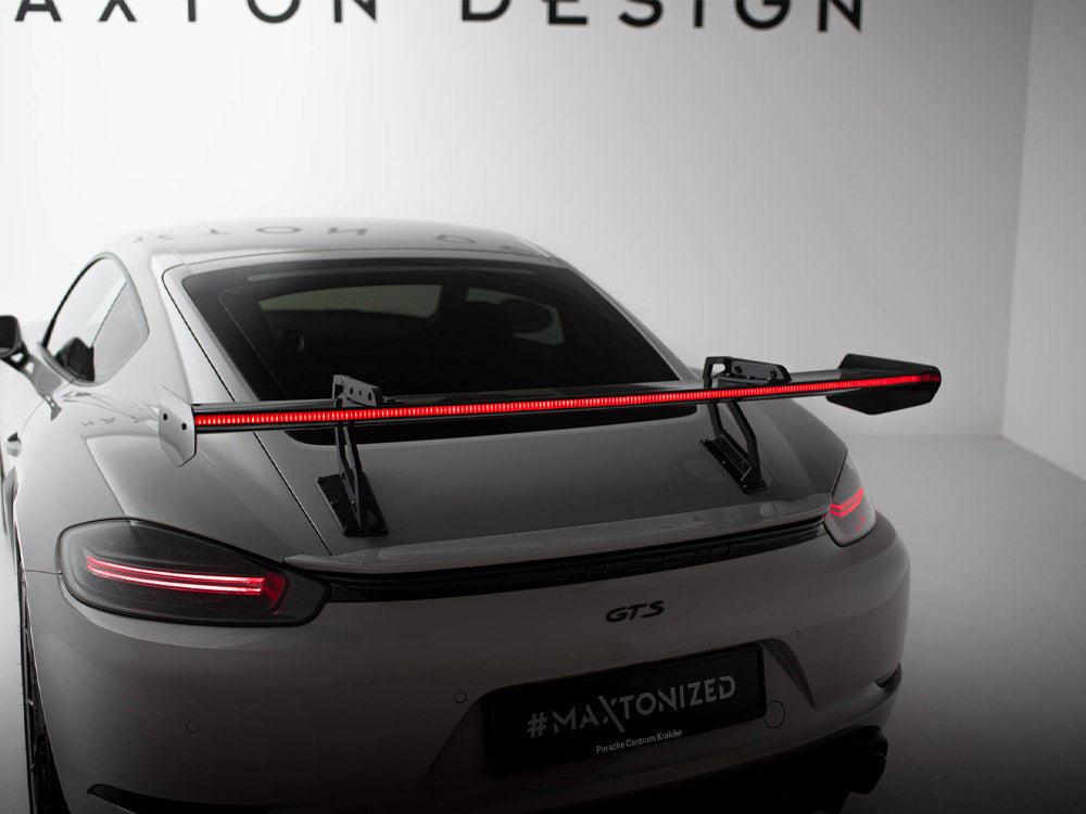 Carbon Spoiler With Upper Swan Mounting V.2 + LED Porsche 718 Cayman GTS 982c
