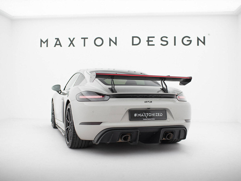 Carbon Spoiler With Upper Swan Mounting V.2 + LED Porsche 718 Cayman GTS 982c