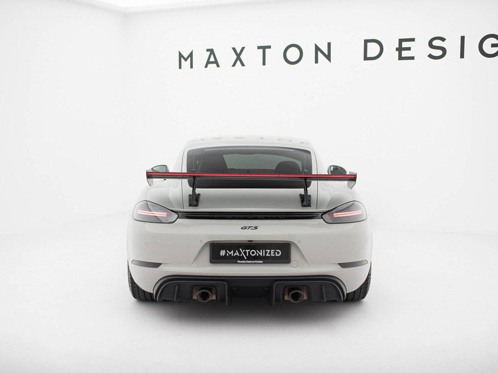 Carbon Spoiler With Upper Swan Mounting V.2 + LED Porsche 718 Cayman GTS 982c