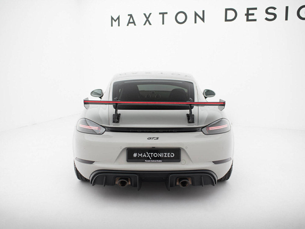 Carbon Spoiler With Upper Swan Mounting V.2 + LED Porsche 718 Cayman GTS 982c