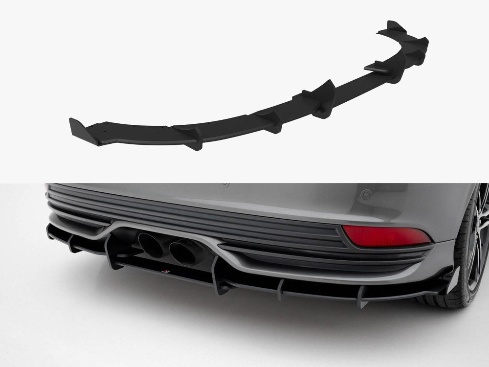 Street PRO Rear Diffuser + Flaps Ford Focus ST Mk3 Facelift - Black-Red