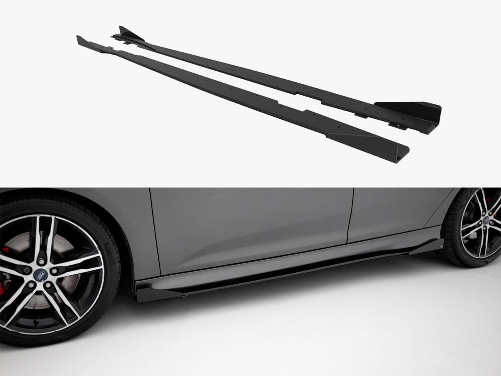 Street PRO Side Skirts Diffusers + Flaps Ford Focus ST Mk3 Facelift