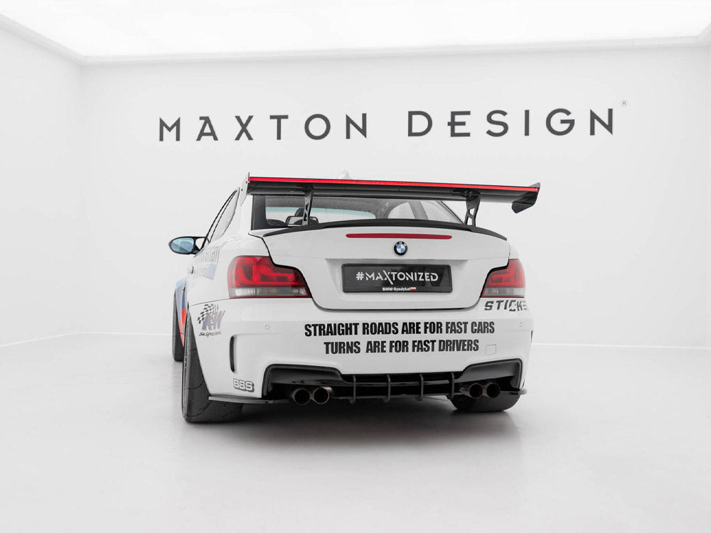 Carbon Spoiler With Internal Brackets Uprights V.2 + LED BMW 1 M E82