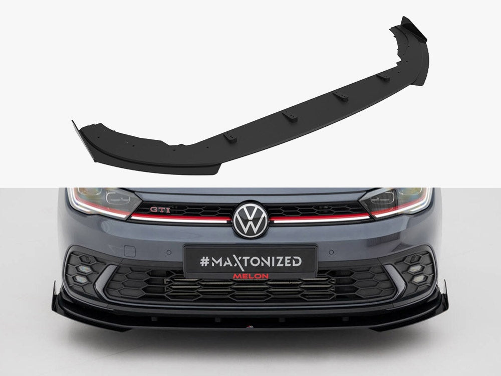 Street PRO Front Splitter + Flaps Volkswagen Polo GTI Mk6 Facelift
