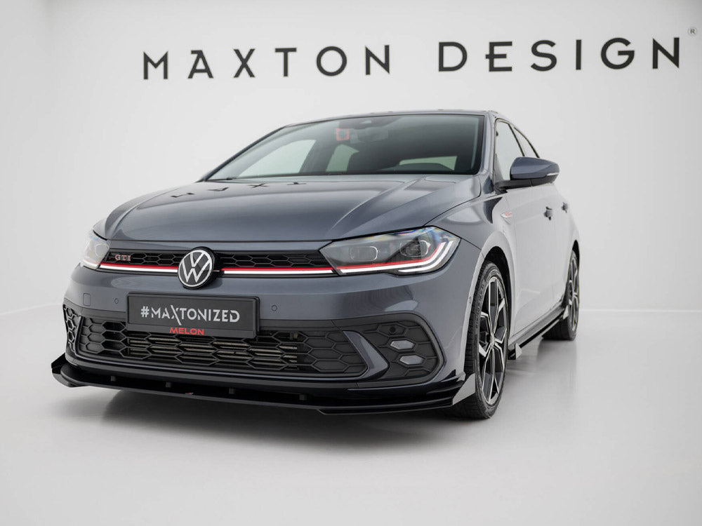 Street PRO Front Splitter + Flaps Volkswagen Polo GTI Mk6 Facelift