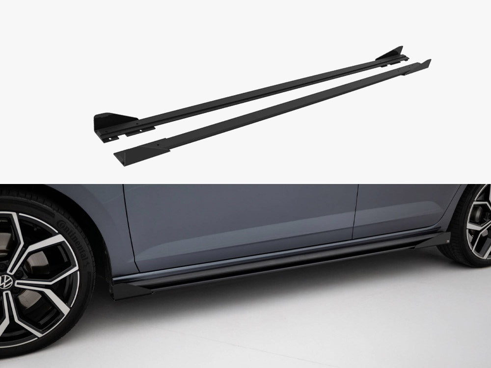 Street PRO Side Skirts Diffusers + Flaps Volkswagen Polo GTI Mk6 Facelift