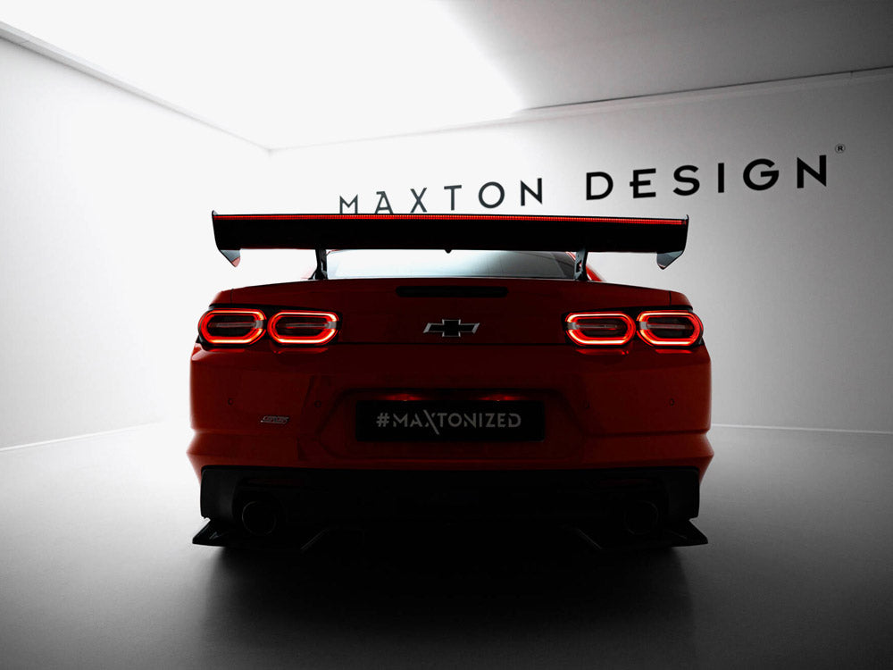 Carbon Spoiler With Internal Brackets Uprights + LED Chevrolet Camaro SS Mk6 Facelift