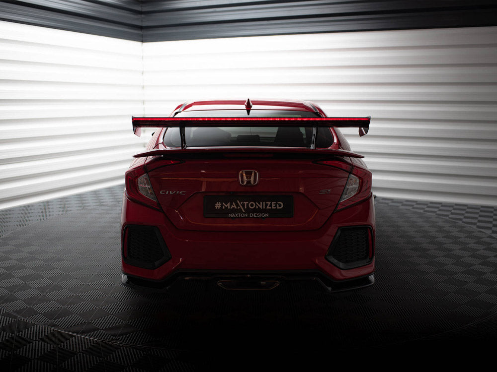 Carbon Spoiler With Internal Brackets Uprights + LED Honda Civic SI Mk10