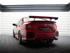 Carbon Spoiler With Internal Brackets Uprights + LED Honda Civic SI Mk10