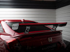 Carbon Spoiler With Internal Brackets Uprights + LED Honda Civic SI Mk10