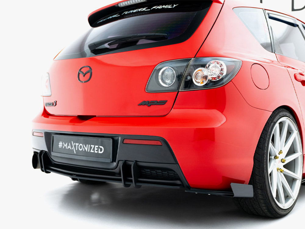 Street PRO Rear Side Splitters + Flaps Mazda 3 MPS Mk1 EU Version