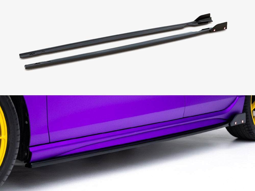 Side Skirts Diffusers V.2 + Flaps Volkswagen Golf R Mk8 Facelift