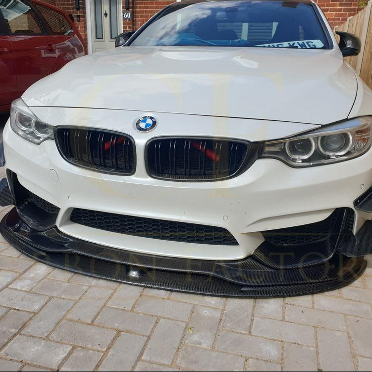 PSM Style Carbon Fibre Front Splitter 2 Pieces for BMW F80 M3 F82 F83 M4 14-20