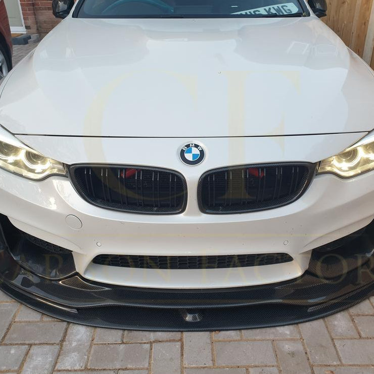 PSM Style Carbon Fibre Front Splitter 2 Pieces for BMW F80 M3 F82 F83 M4 14-20