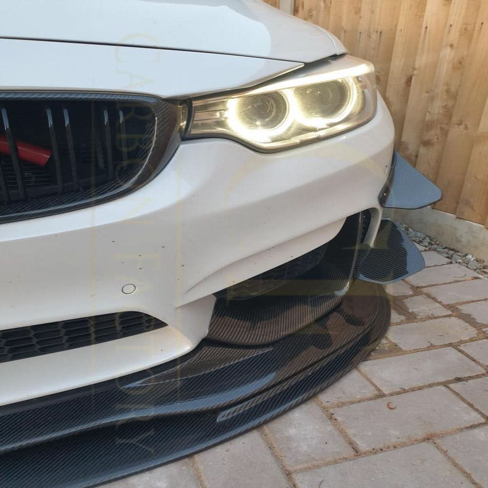 PSM Style Carbon Fibre Front Splitter 2 Pieces for BMW F80 M3 F82 F83 M4 14-20