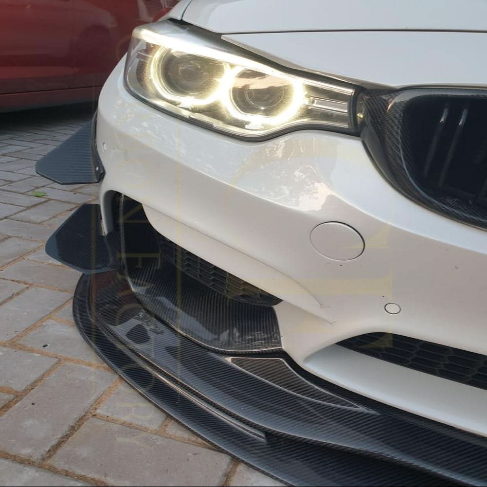 PSM Style Carbon Fibre Front Splitter 2 Pieces for BMW F80 M3 F82 F83 M4 14-20