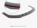 Street PRO Front Splitter V.1 + Flaps Audi RS3 Sedan 8V Facelift - Black-Red + Gloss Flaps