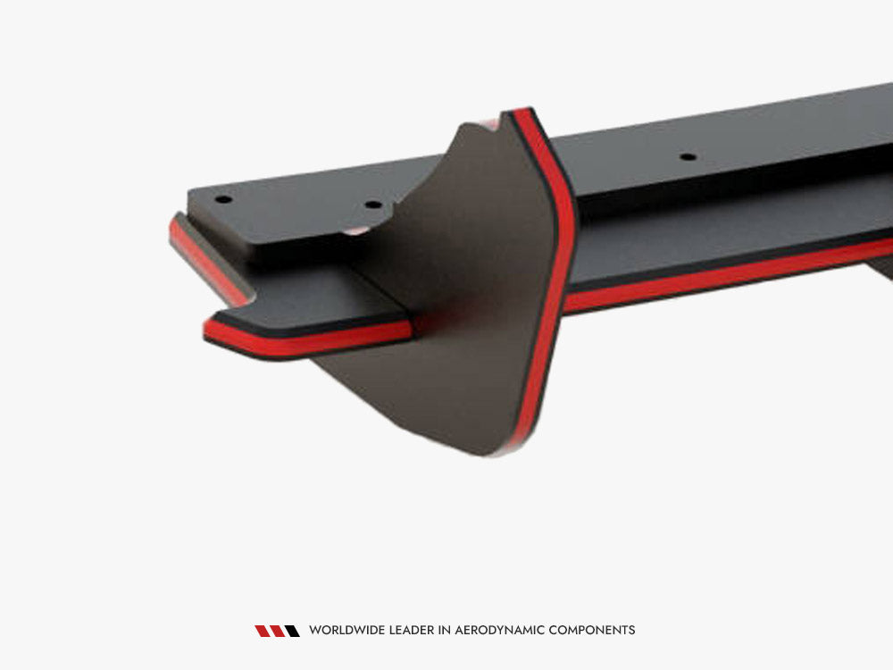 Street PRO Rear Valance + Flaps VW Polo GTI Mk6 - Red + Gloss Flaps
