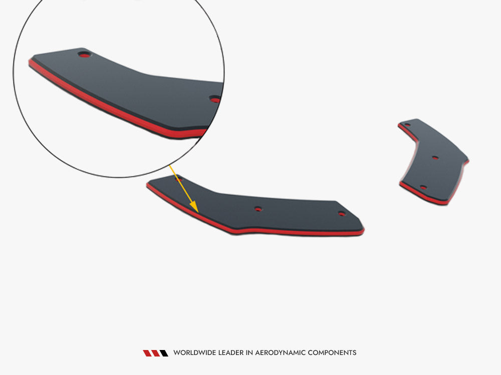 Street Pro Rear Side Splitters Hyundai I30 N Fastback Mk3 Facelift - Black-Red