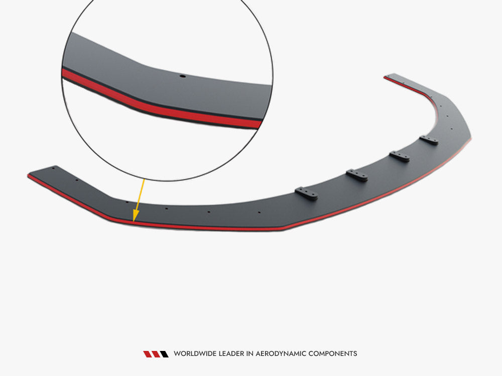 Street PRO Front Splitter Hyundai I30 N Mk3 Hatchback / Fastback - Black-Red