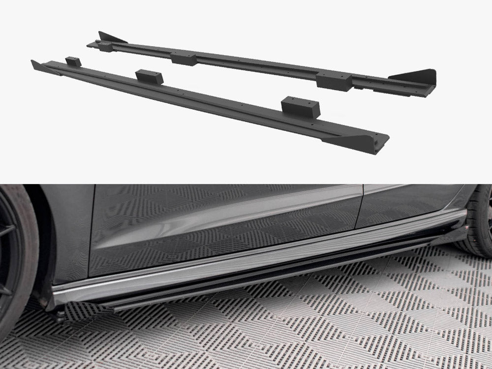 Street PRO Side Skirts Diffusers + Flaps Audi S3 / A3 S-Line Sportback 8V Facelift