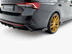 Rear Side Splitters V.4 + Flaps Skoda Octavia RS Combi / Liftback Mk4 / Mk4 Facelift