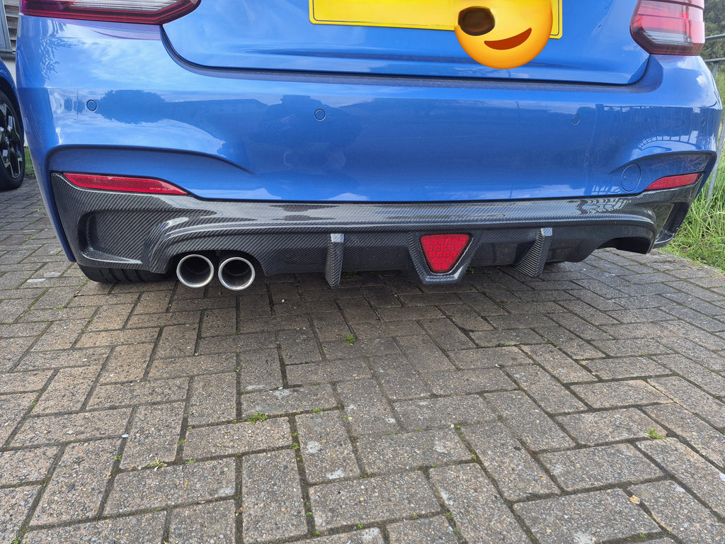 LED Style Carbon Fibre Rear Diffuser for BMW F22 2 Series M Sport 14-21