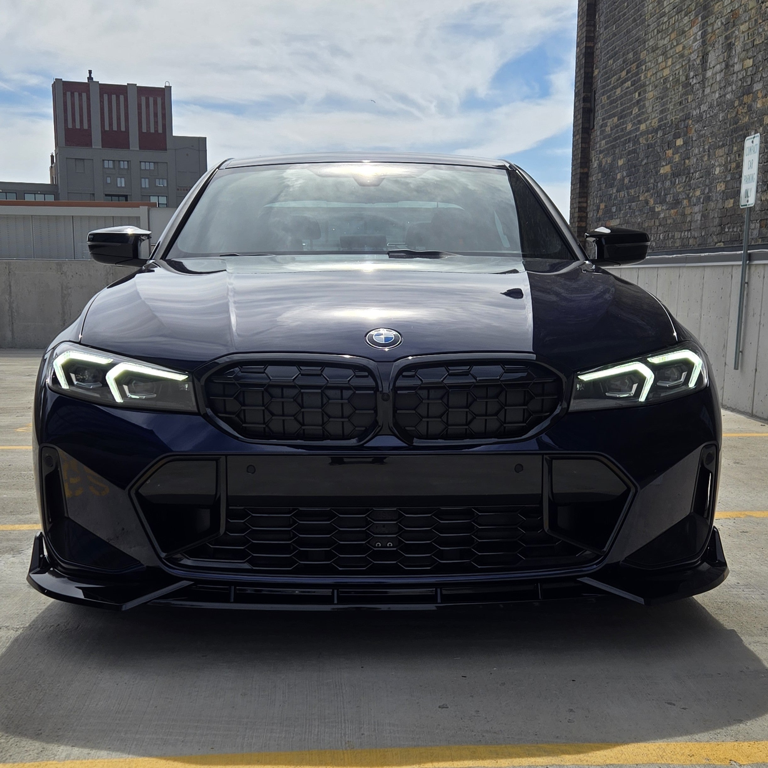 BK Style Gloss Black Front Splitter for BMW 3 Series G20 G21 LCI 23-Present